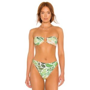 Solid & Striped The Tati Bikini Set in Palm Leaf, NWT